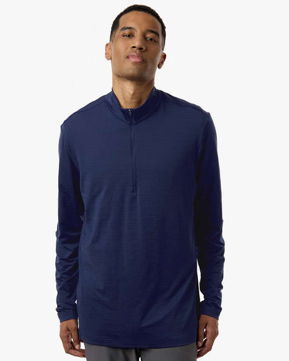 Adidas Men's Textured Stripe Quarter-Zip Pullover A708 #colormdl_Dark Blue