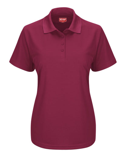 Red Kap Women's Performance Knit Pocketless Core Polo SK97 #color_Burgundy