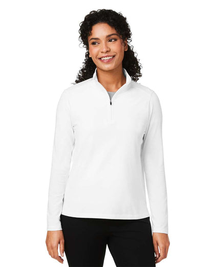 Devon & Jones Women's Raleigh Stretch Quarter-Zip Pullover DG425W #colormdl_White
