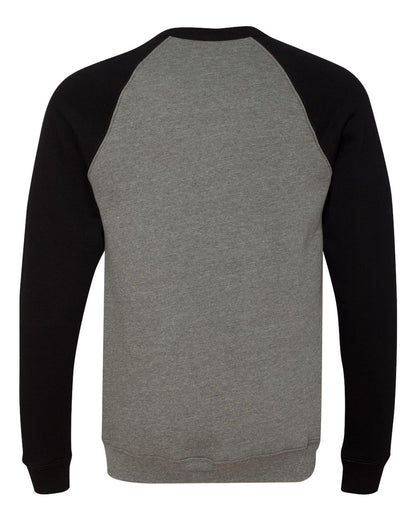 BELLA + CANVAS Sponge Fleece Raglan Crewneck Sweatshirt 3901 #color_Deep Heather/ Black