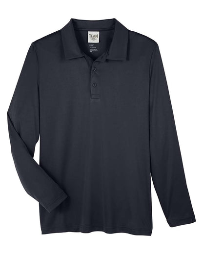 Team 365 Men's Zone Performance Long Sleeve Polo TT51L #color_Black