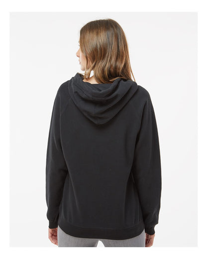 J. America Women's Sueded V-Neck Hooded Sweatshirt 8836 #colormdl_Black