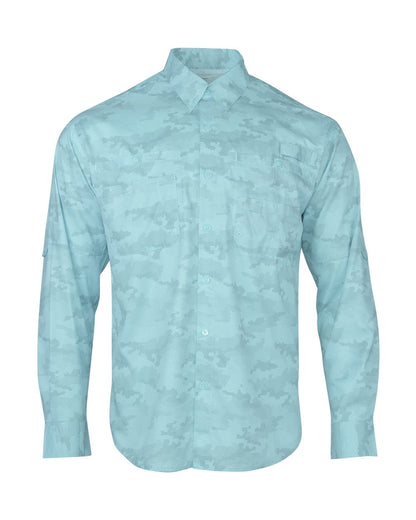 Paragon Men's Buxton Sublimated Fishing Shirt 709 #color_Aqua Blue