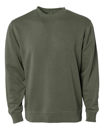 Independent Trading Co. Unisex Midweight Pigment-Dyed Crewneck Sweatshirt PRM3500 #color_Pigment Army