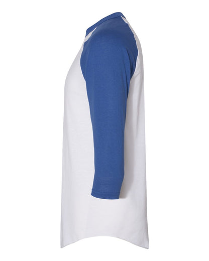 Augusta Sportswear Unisex Three-Quarter Raglan Sleeve Baseball Jersey T-Shirt 4420 #color_White/ Royal