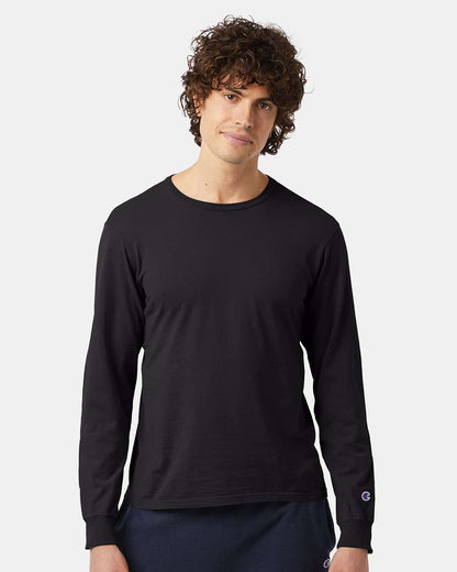Champion Garment-Dyed Long Sleeve T-Shirt CD200 #colormdl_Black