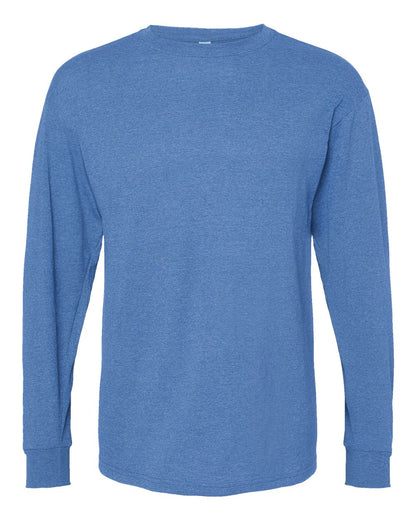 M&O Unisex Gold Soft Touch Long Sleeve T-Shirt 4820 #color_Heather Royal