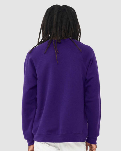 BELLA + CANVAS Sponge Fleece Raglan Crewneck Sweatshirt 3901 #colormdl_Team Purple