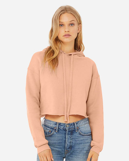 BELLA + CANVAS Women's Crop Fleece Hoodie Sweatshirt 7502 #colormdl_Peach