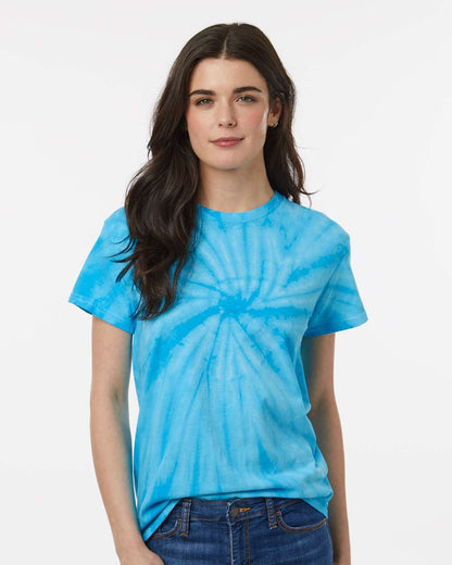 Dyenomite Cyclone Pinwheel Tie-Dyed T-Shirt 200CY #colormdl_Turquoise