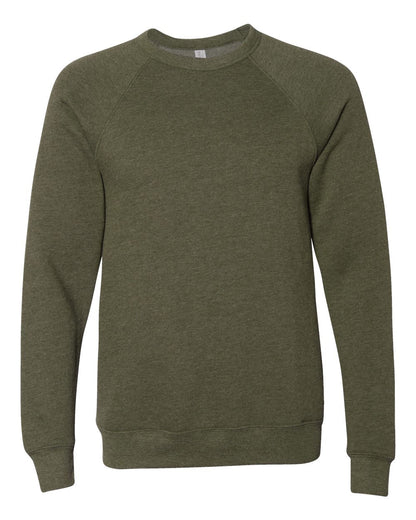 BELLA + CANVAS Sponge Fleece Raglan Crewneck Sweatshirt 3901 #color_Heather Olive