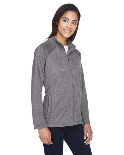 Devon & Jones Women's Stretch Tech-Shell® Compass Full-Zip Jacket DG420W #colormdl_Dark Grey Heather