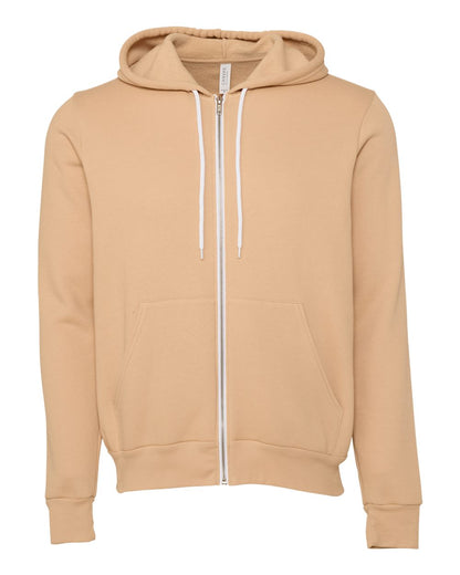 BELLA + CANVAS Sponge Fleece Full-Zip Hoodie 3739 #color_Heather Sand Dune