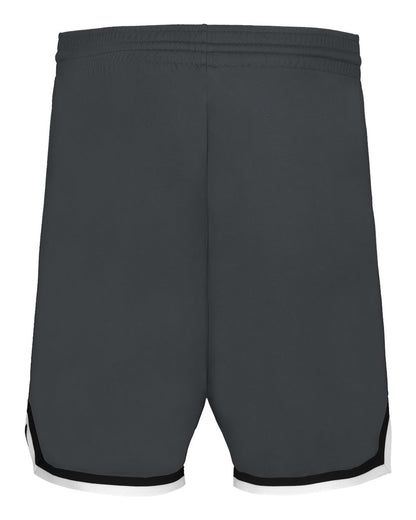 Alleson Athletic Youth Retro Basketball Shorts A54000 #color_Graphite/ Black/ White
