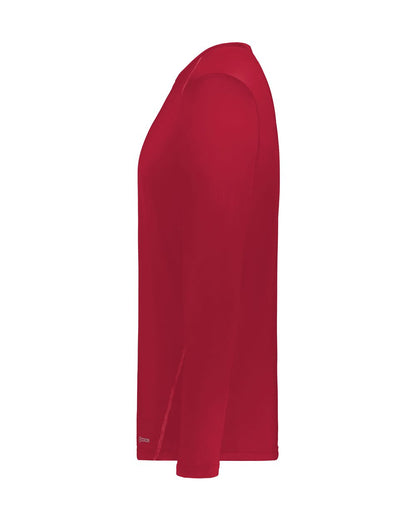 Holloway Unisex Essential Long Sleeve T-Shirt Powered By Coolcore 222138 #color_Scarlet