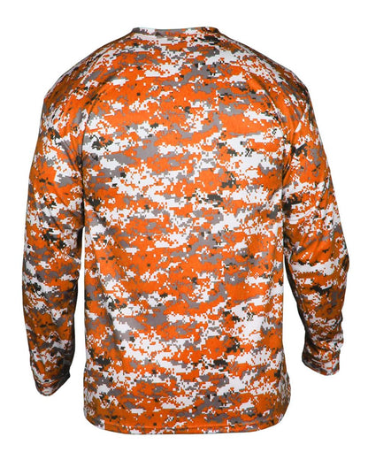 Badger Digital Camo Long Sleeve T-Shirt 4184 #color_Burnt Orange Digital