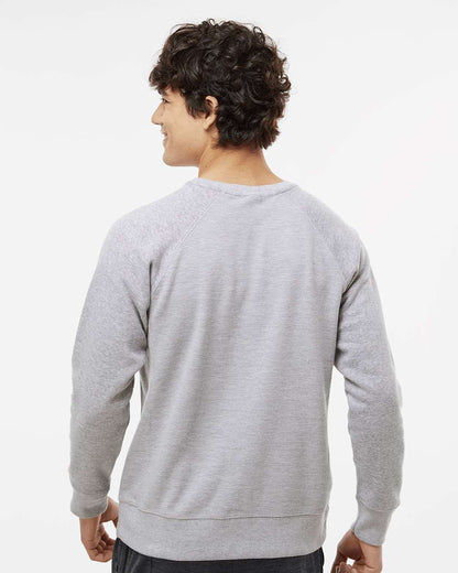 J. America Men's Ripple Fleece Raglan Crewneck Sweatshirt 8707 #colormdl_Oxford