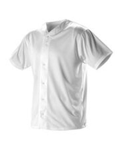 Alleson Athletic Youth Full Button Lightweight Baseball Jersey 52MBFJY #color_White