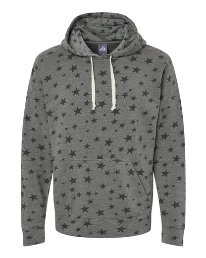 J. America Men's Triblend Fleece Hooded Sweatshirt 8871 #color_Smoke Stars Triblend