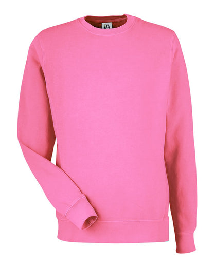 J. America Unisex Pigment-Dyed Fleece Crewneck Sweatshirt 8731 #color_Paradise Pink
