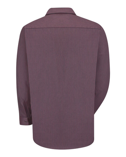 Red Kap Men's Tall Industrial Long Sleeve Work Shirt SP14T #color_RC - Charcoal/ Red