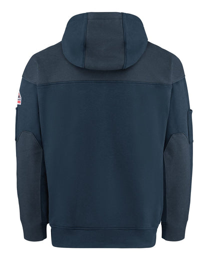 Bulwark Men's Flame Resistant Fleece Hooded Sweatshirt SMM4 #color_Navy
