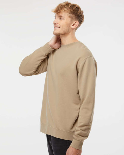 Independent Trading Co. Midweight Pigment-Dyed Crewneck Sweatshirt PRM3500 #colormdl_Pigment Sandstone