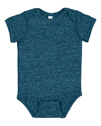Rabbit Skins Infant Harborside Mélange Bodysuit 4491 #color_Oceanside Melange