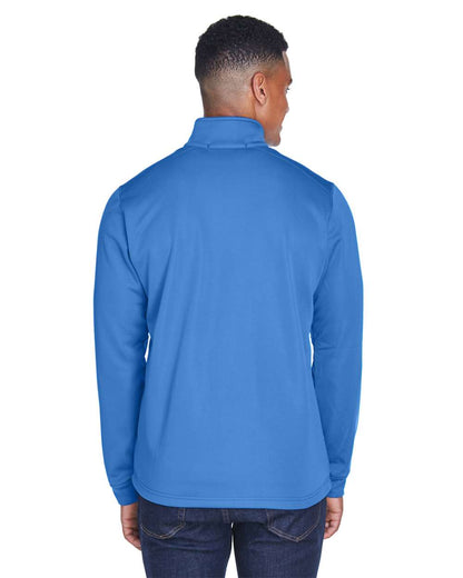 Devon & Jones Men's Newbury Colorblock Mélange Fleece Full-Zip jacket DG796 #colormdl_French Blue/ French Blue Heather