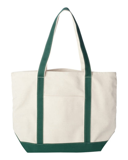 Liberty Bags Carmel Classic XL Cotton Canvas Resort Tote 8872 #color_Natural/ Forest