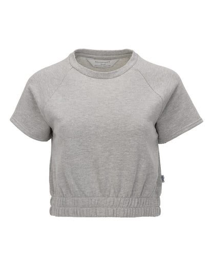 Boxercraft Women's French Terry Short Sleeve Cropped Crewneck Sweatshirt BW2103 #color_Oxford Heather