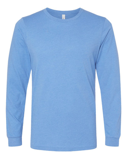 BELLA + CANVAS Heather CVC Long Sleeve Tee 3501CVC #color_Heather Carolina Blue