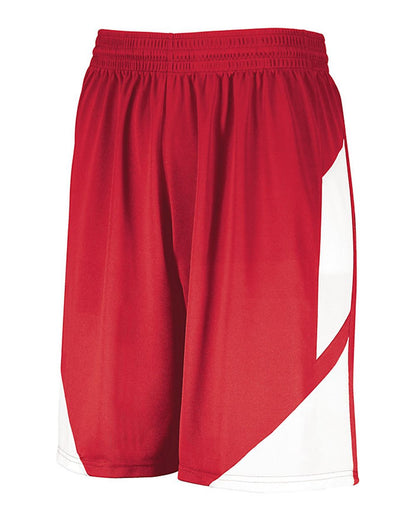 Augusta Sportswear Step-Back Basketball Shorts 1733 #color_Red/ White