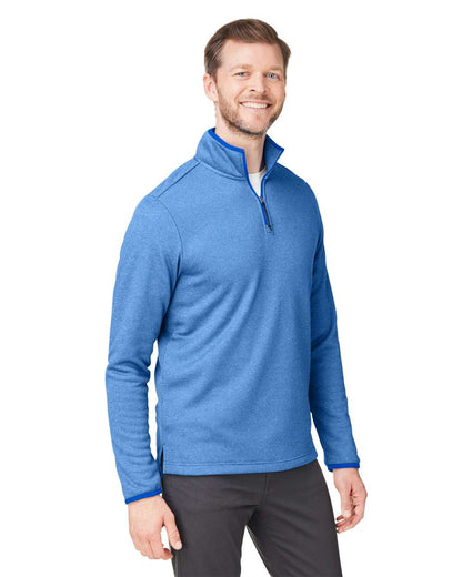 CORE365 Men's Venture Heathered Stripe Quarter-Zip Pullover CE73 #colormdl_True Royal/ White