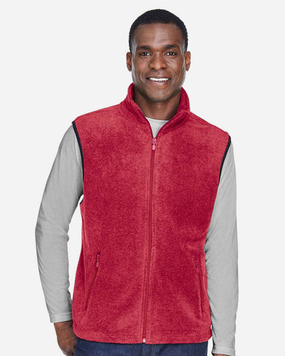 Harriton Unisex Fleece Full-Zip Vest M985 #colormdl_Red