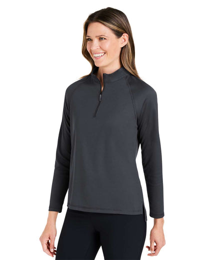 North End Women's Revive Coolcore® Quarter-Zip Pullover NE410W #colormdl_Carbon