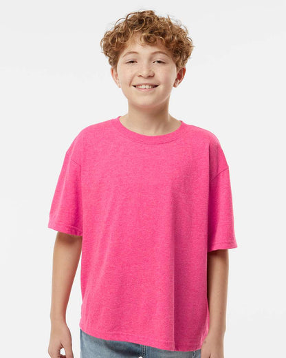 M&O Youth Gold Soft Touch T-Shirt 4850 #colormdl_Neon Pink
