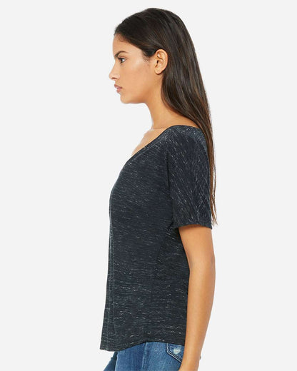 BELLA + CANVAS Women’s Slouchy V-Neck Tee 8815 #colormdl_Black Marble
