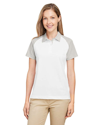 Team 365 Women's Command Snag-Protection Colorblock Polo TT21CW #colormdl_White/ Sport Silver
