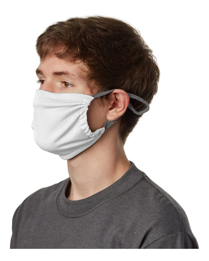 Hanes 2-Ply Cotton Pocket Face Mask MKPKCR #color_White