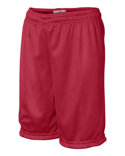 Badger Youth Mini Mesh 6'' Inseam Shorts 2237 #color_Red