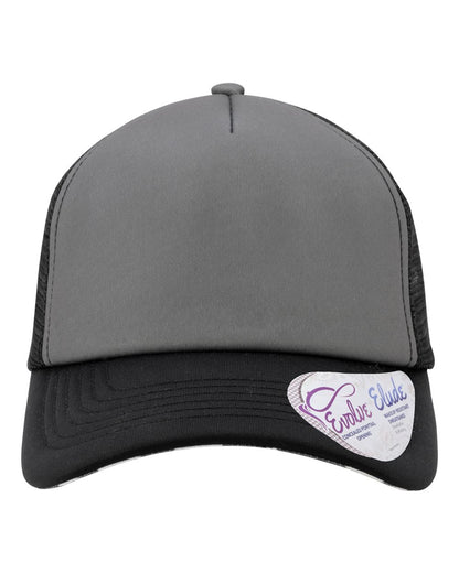 Infinity Her Women's Foam Trucker Cap ROSIE #color_Slate/ Black/ Black/ Cow
