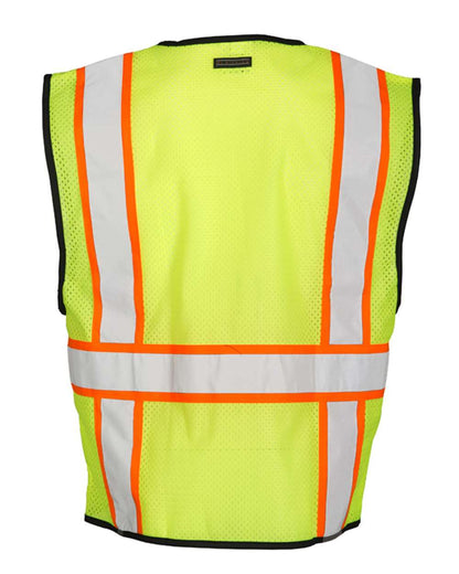Kishigo Unisex Chemically Treated Contrast Mesh Vest FM527-528 #color_Lime