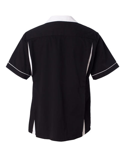 Hilton Men's GM Legend Bowling Shirt HP2244 #color_Black/ White