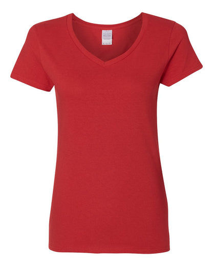 Gildan Women's Heavy Cotton™ V-Neck T-Shirt 5V00L #color_Red