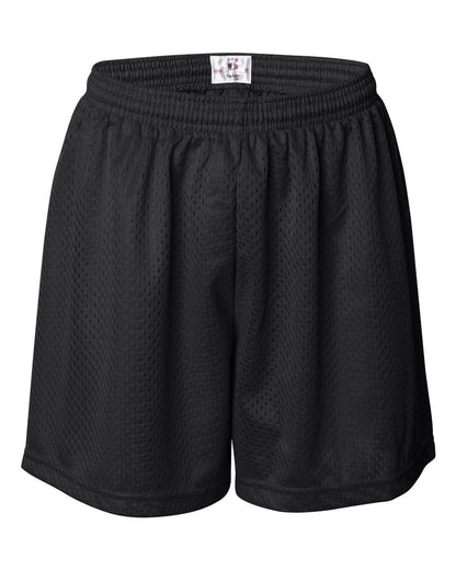 Badger Women's Pro Mesh 5" Shorts with Solid Liner 7216 #color_Black