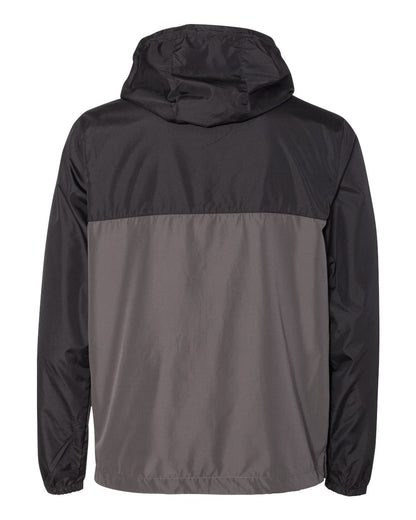 Independent Trading Co. Men's Lightweight Windbreaker Full-Zip Jacket EXP54LWZ #color_Black/ Graphite