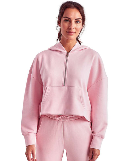 TriDri Women's Alice Half-Zip Hooded Sweatshirt TD077 #colormdl_Light Pink