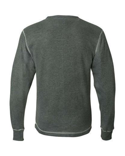 J. America Men's Vintage Thermal Long Sleeve T-Shirt 8238 #color_Charcoal Heather/ Vintage White