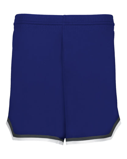 Alleson Athletic Women's Retro Basketball Shorts A56000 #color_Navy/ Graphite/ White